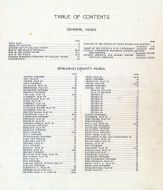 Table of Contents and Index, Oakland County 1908